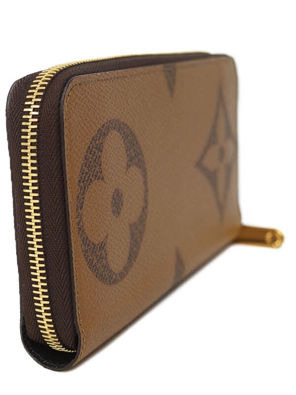 Louis Vuitton Giant Zippy Wallet Round Long Monogram Zipper Brown